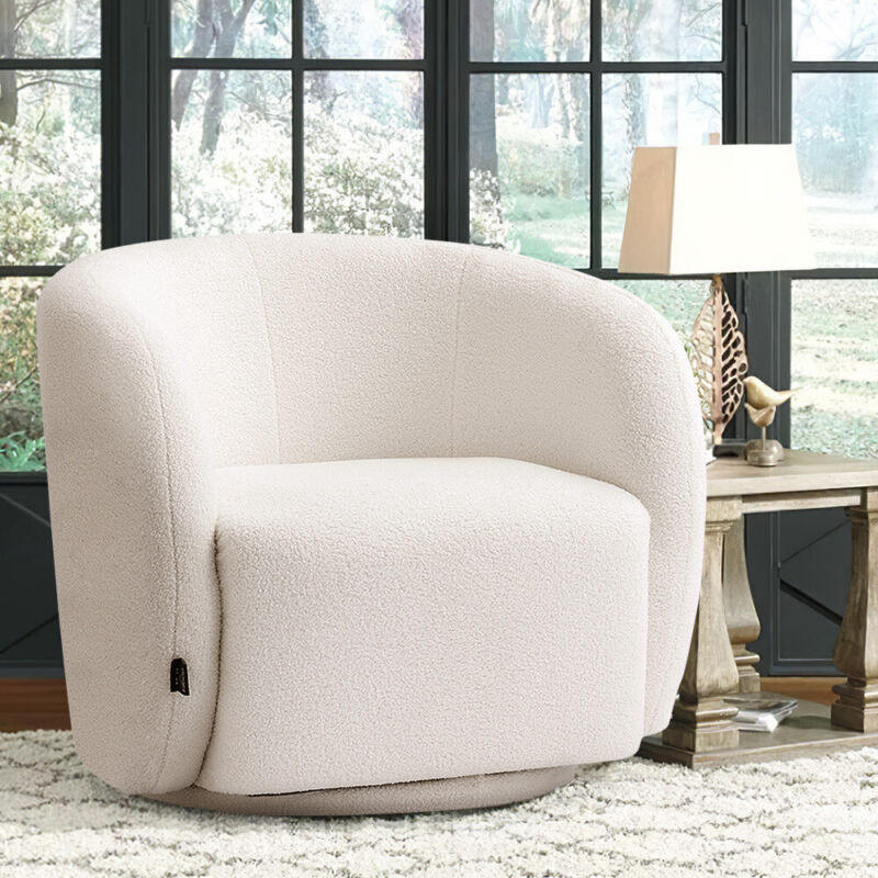Swivel Round Barrel Armchair Tub Chair Living Room Hotel White Julep Sofa Chairs