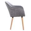 1x Dining Chair Velvet Padded Seat Kitchen Home Armchairs w/ Backrest Wood Legs