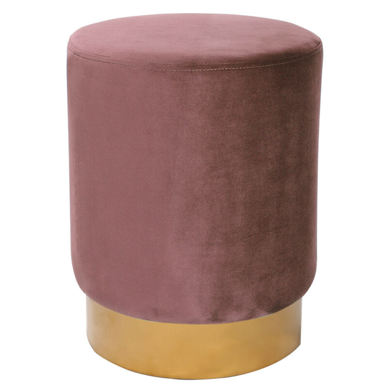 Retro Velvet Round Stool Dressing Table Stool Chair Vanity Footstool Guest Seat