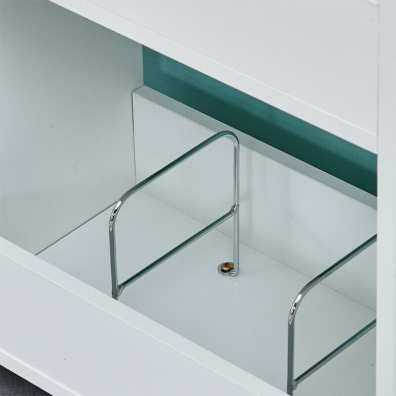 Bathroom Toilet Slim Floor Cabinet Narrow Storage Trolley Cart Rack Holder White