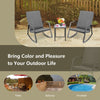 3PCS Outdoor Rattan Rocking Bistro Set Garden Patio Wicker Table & Chair Set