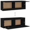 TV Cabinets 6 pcs Black Solid Wood Pine F6B0