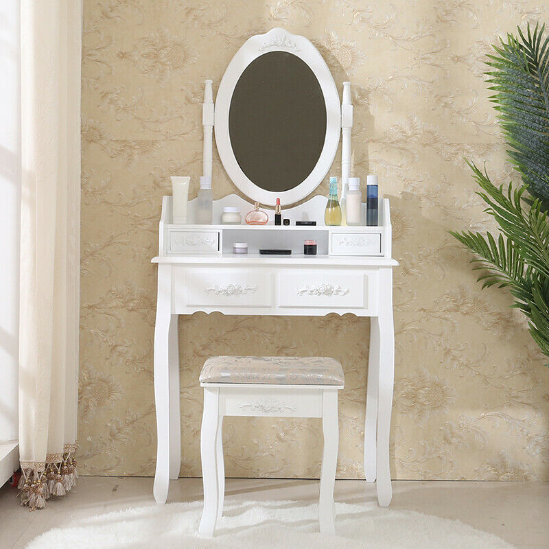 Modern Dressing Table Vanity Table Makeup Desk Dresser Set Home Bedroom Woman BN