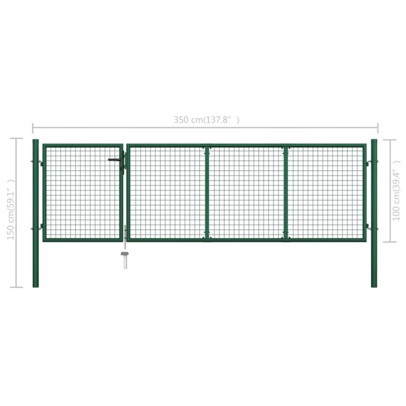 Garden Gate Steel 350x100 Green R5G8