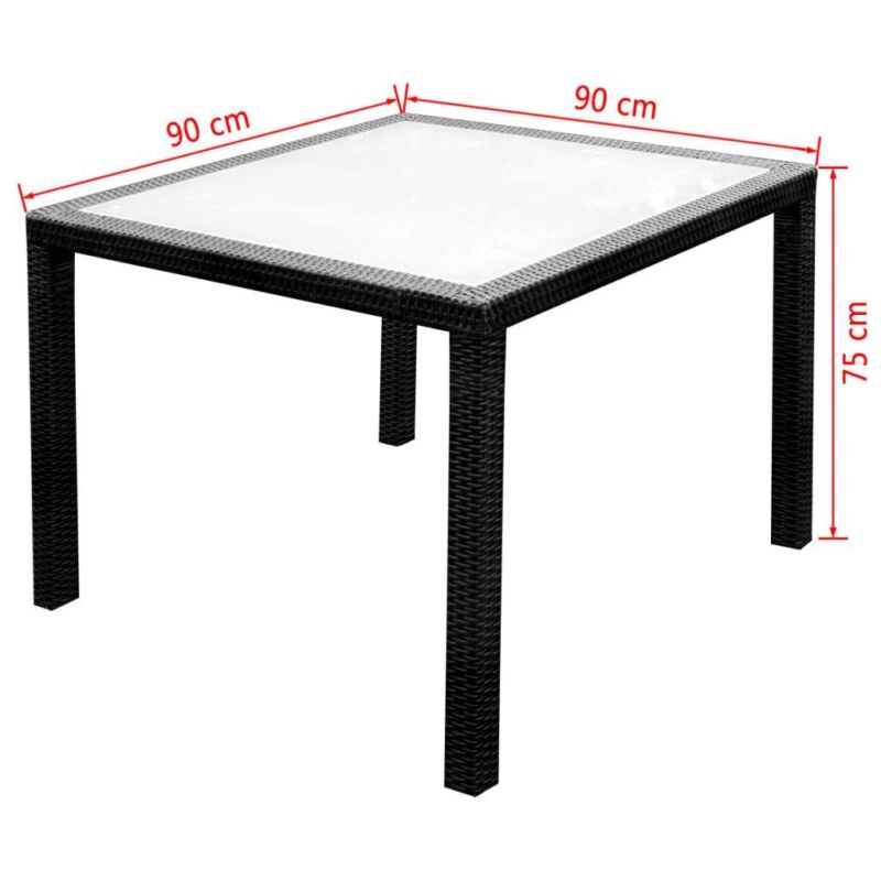 9 pcs Rattan Garden Furniture Set Outdoor Furniture Set Table Chair Black S2I3