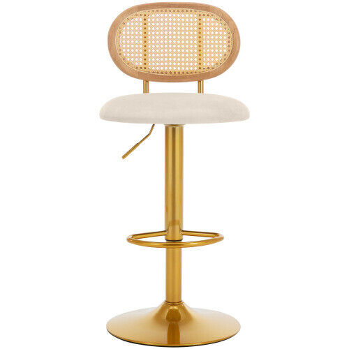 Bar Stools Set of 2 Dining Chair Swivel Velvet Pub Bar Lounge Chairs NS