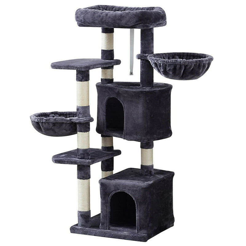 Cat Tree Cat Scratching Post Climb Tower Kitten Toy Scratcher Activity Black