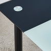 Black White Dining Table Tempered Glass Top Metal Legs Kitchen Dining Room Home
