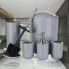 6pcs Bathroom Accessories Set Bin Soap Dispenser Toothbrush Tumbler Toilet Brush