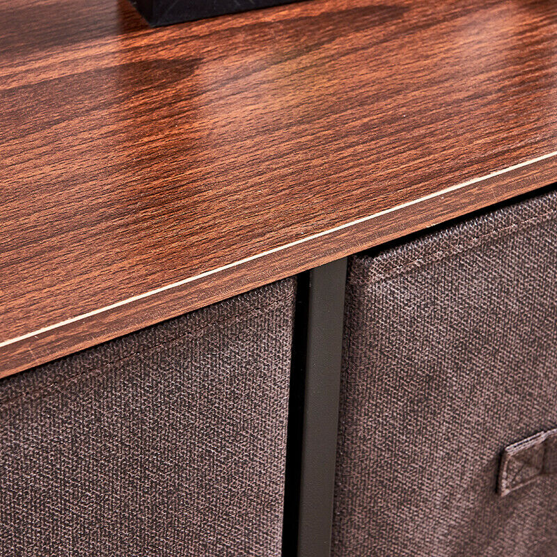 Chest of Drawers Fabric Storage Wardrobe Cabinet with 5 Drawers for Bedroom BN