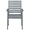 Outdoor Dining Chairs 6 pcs Grey Solid Acacia Wood I5Q7