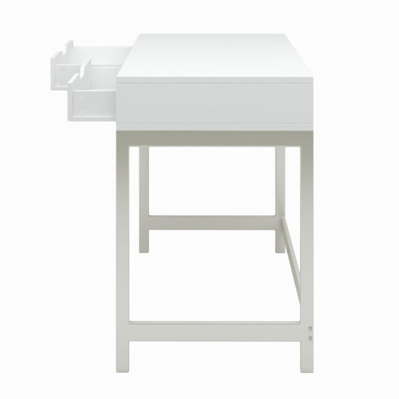 PC Laptop Computer Desk Office Workstation Writing Table Storage Drawers White
