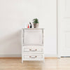 Bedside Table Sofa Side Table Nightstand Storage Cabinet with 2 Drawers Home BN
