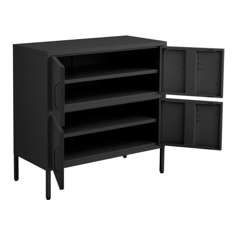 4 Doors Office Storage Cupboard Metal Filing Cabinet Furniture With 4 Shelves