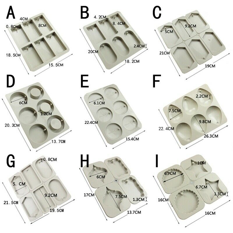 6 Cavities Silicone Rectangle Handmade Soap Cake Making Mold Craft Supplies UK