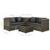 4 Piece Garden Set with Cushions Poly Rattan Grey Y8P2