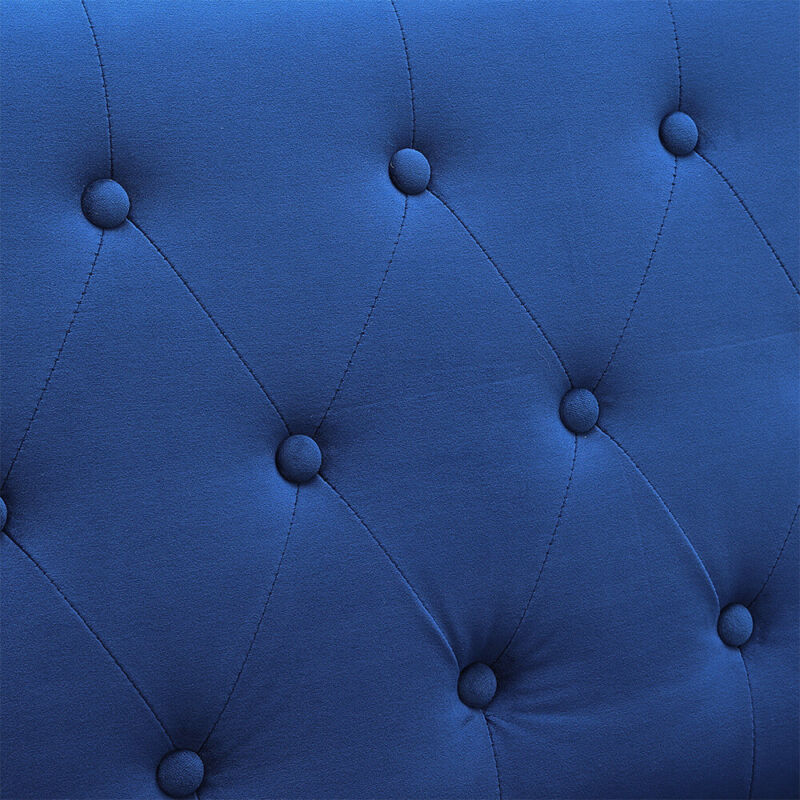 Velvet Fabric Sofa Bed 3 Seater Click Clack Living Room Recliner Couch Sofa Blue