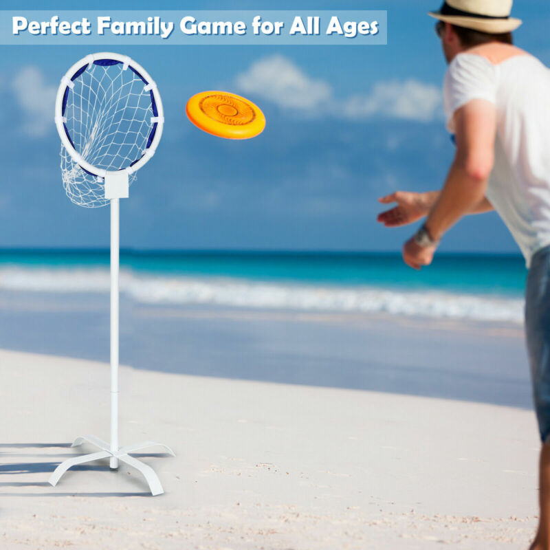 Outdoor Frisbee Toss Target Portable Metal Flying Disc Stand Detachable Mesh Net