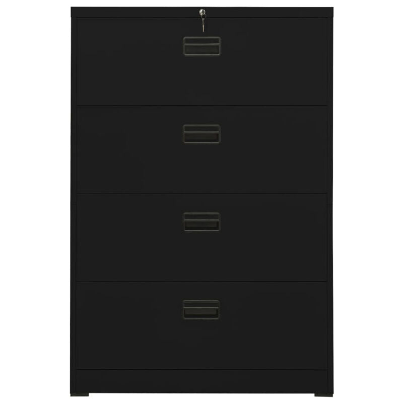 Filing Cabinet Black 90x46x134 Steel M8R1