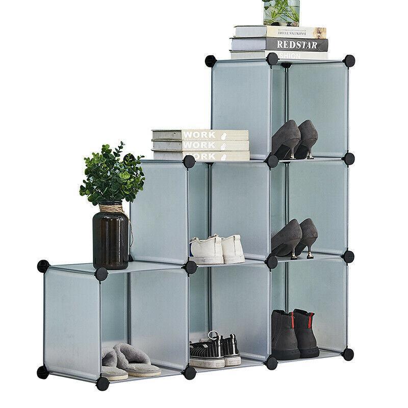 6 Cubes DIY Modular Open Storage Organizer Clothes Wardrobe Rack Shelf Cabinet