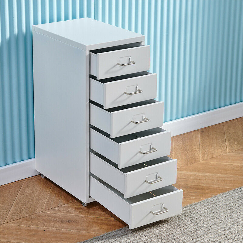 Slim 6 Drawer Metal File Cabinets Filing Cabinet for Small Space Home/Office
