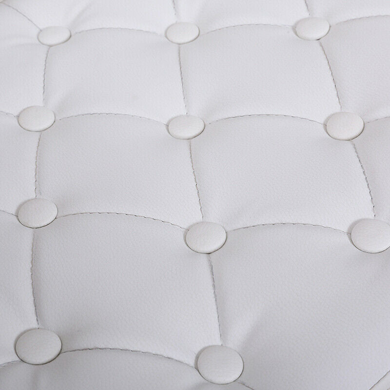 1pcs Adjustable Height Salon Chair Bar Stool PU Leather White Home Dining Room