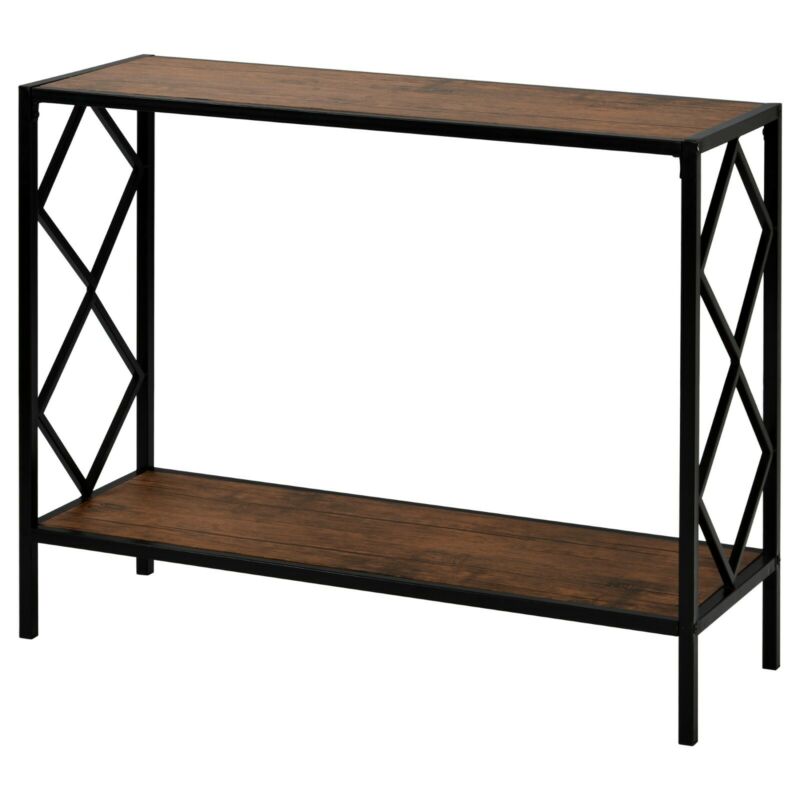 2‑Tier Retro Hallway Console Table Hall Entryway Living Room Furniture Hall Desk