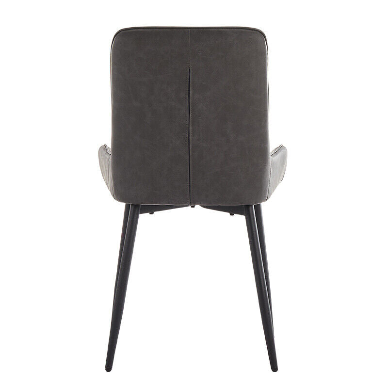 Set of 2 Dining Chairs Faux Leather/Velvet Upholstered Metal Legs Kitchen Chair