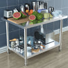 90cm Commercial Stainless Steel Kitchen Prep Table w/Shelf Work Bench Table