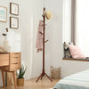 Adjustable Wooden Coat Rack Stand Clothes Storage Free Standing Clothes Hanger