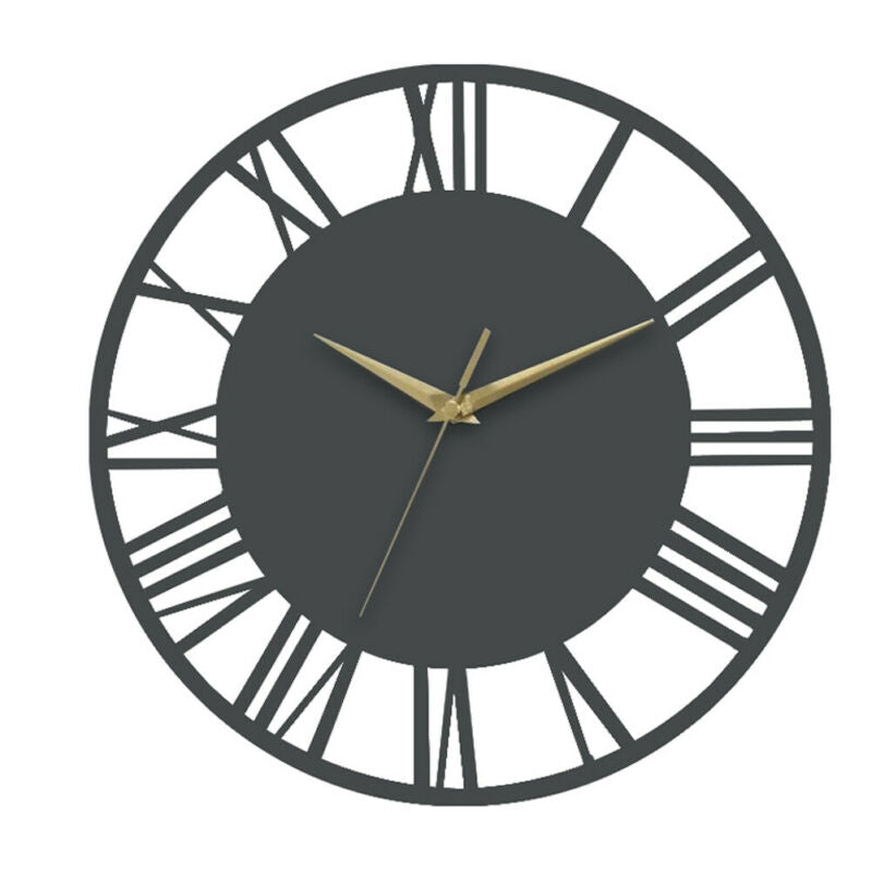 Round 30cm Kitchen Living Room Wall Clock Roman Numeral Skeleton Home Office