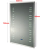 LED Backlight Bathroom Mirror Steam Free Demister& Shaver Socket Clock 500x700mm