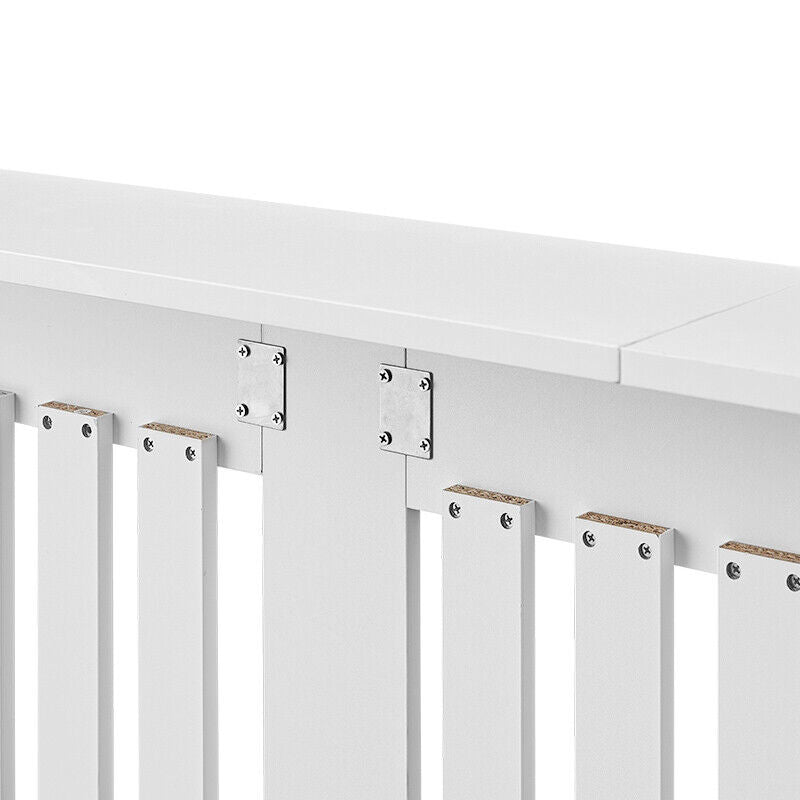 152cm MDF Radiator Cover Wall Cabinet Wide Wood Slats Vertical Grill White DIY