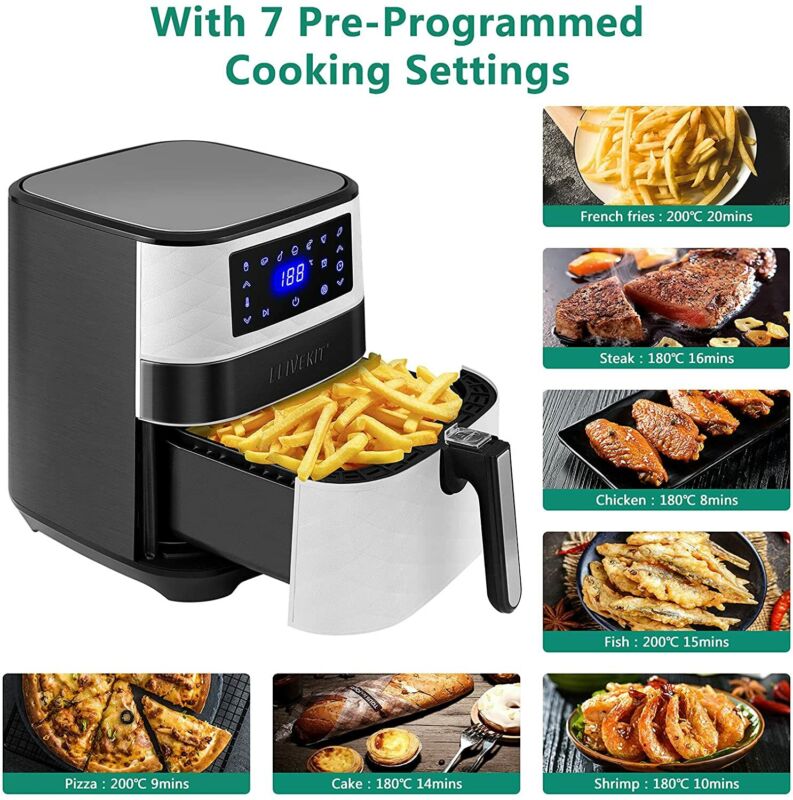 Air Fryer 5.5L Healthy Digital Frying Cooker Low Fat Oil Free Kitchen Oven 1700W