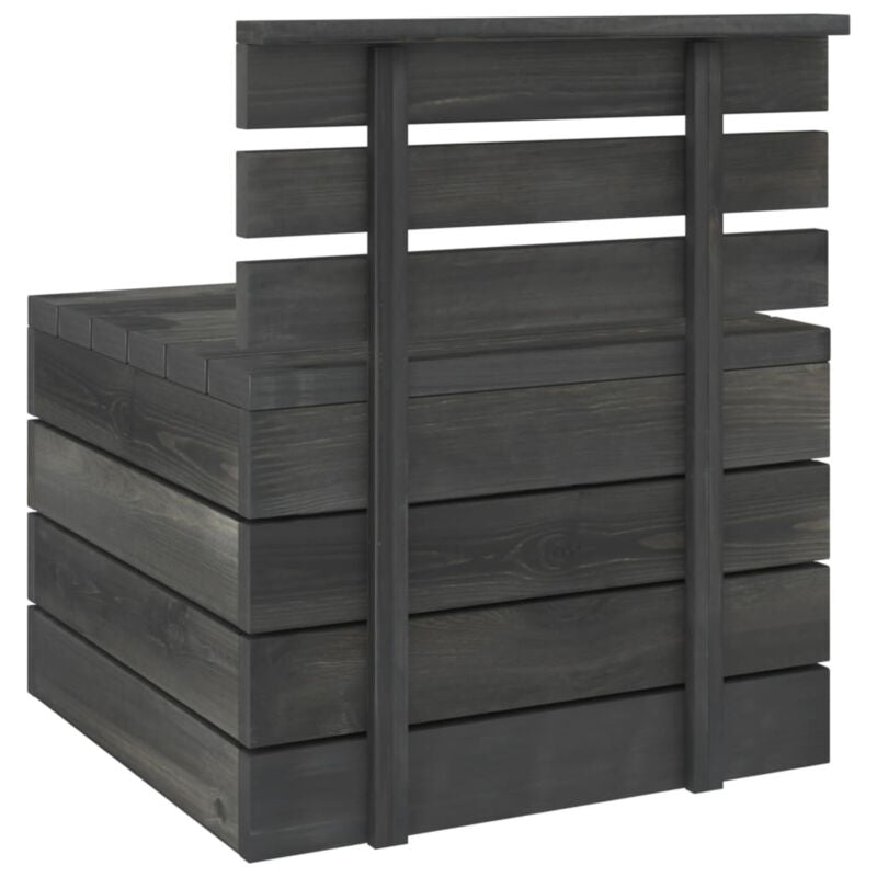 6 Piece Garden Pallet Set Solid Pinewood Dark Grey Q1S6