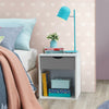 Alton Bedside Cabinet Bedroom Furniture Nightstand Table 1 Drawer White Grey
