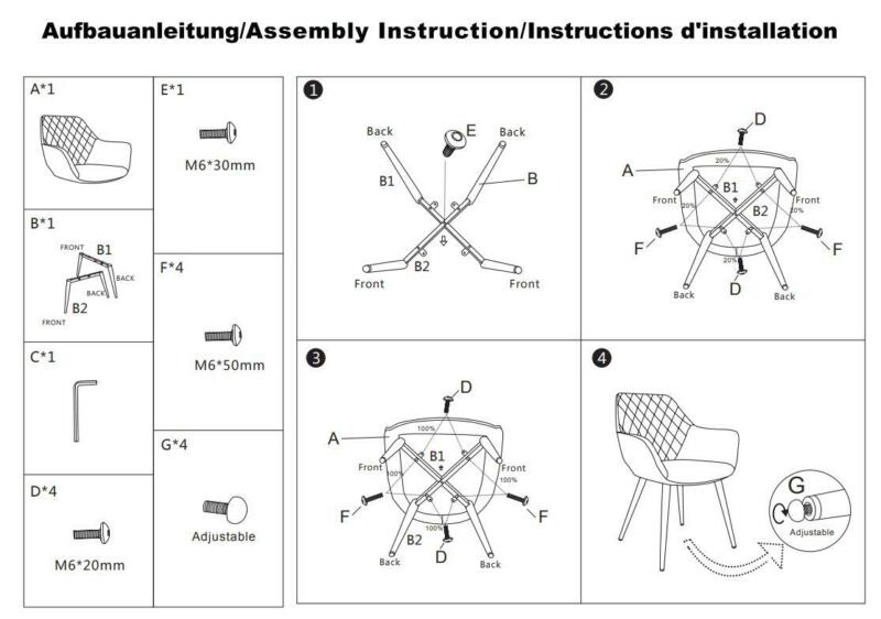 1x Dining Chair Velvet Upholstered Chair Lounge Living Room Kitchen Cafe Home