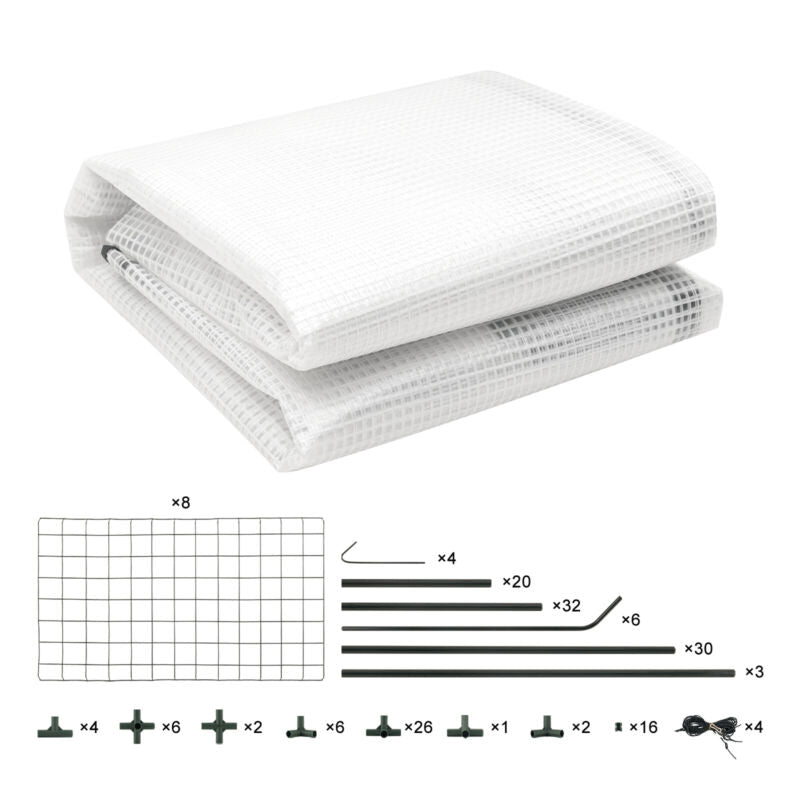 Greenhouse 143x143x195cm PE Garden Plant Grow Green House with Shelves Outdoor