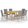 7 Piece Garden Dining Set Grey I2B9