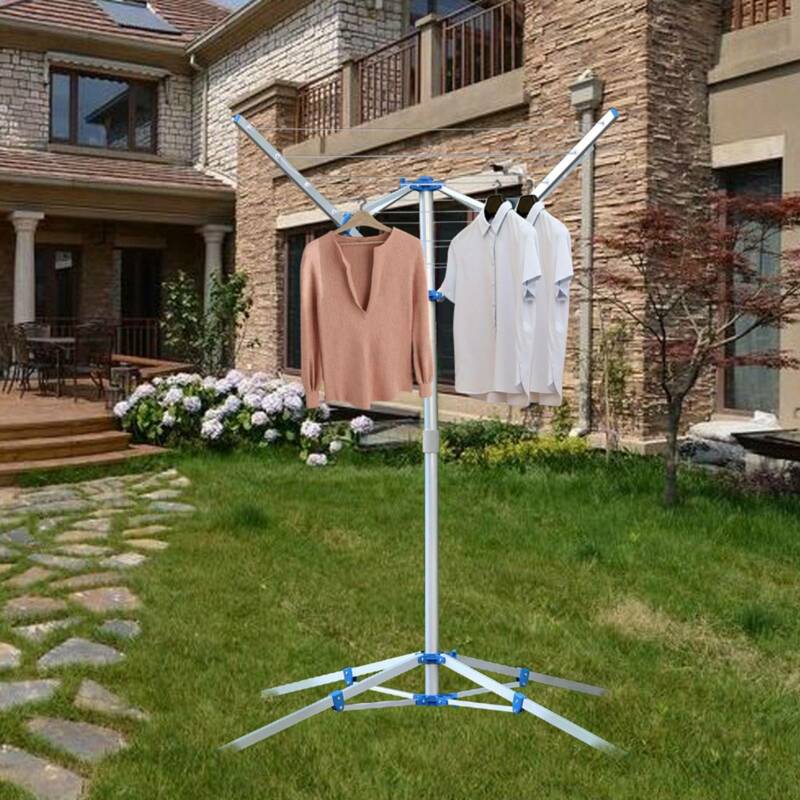 Arm Retractable Free Standing Rotary Washing Line With Stable Legs