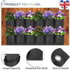 6Pocket Vertical Garden Planter Wall-mounted Horizontal Planting Flower Grow Bag