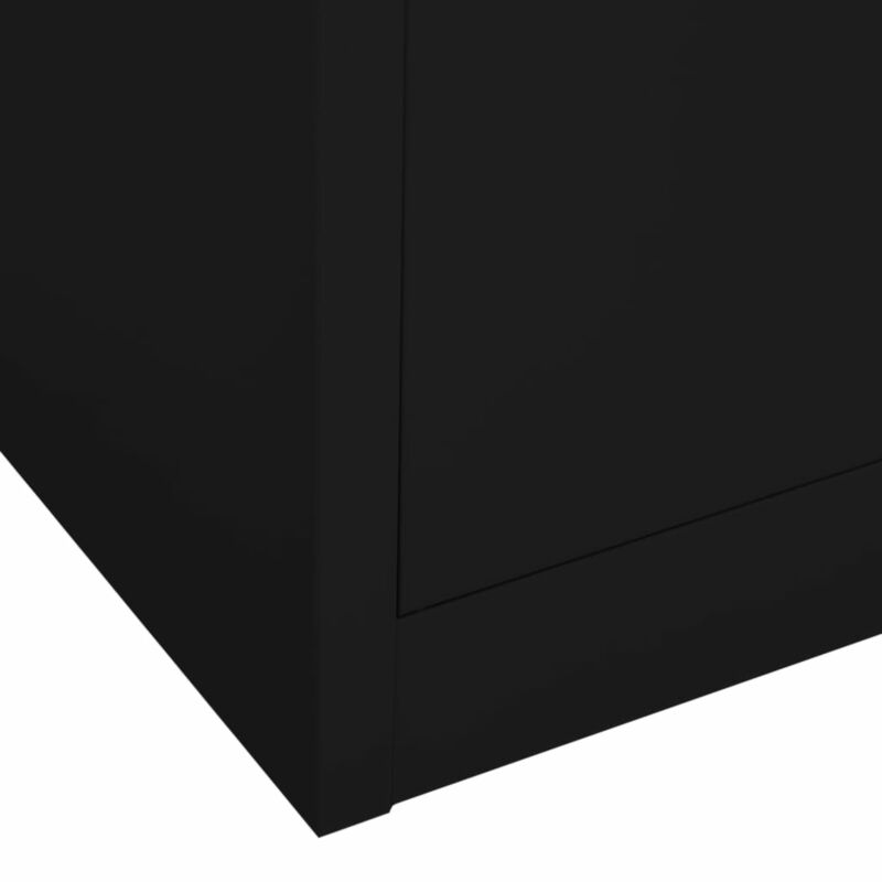 Office Cabinet Black 90x40x180 Steel B8K4