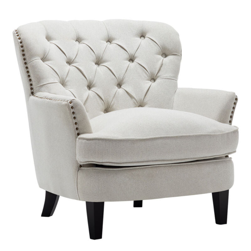 Chesterfield Armchair Button Back Tufted Wing Back Accent Tub Seat Fireside Sofa