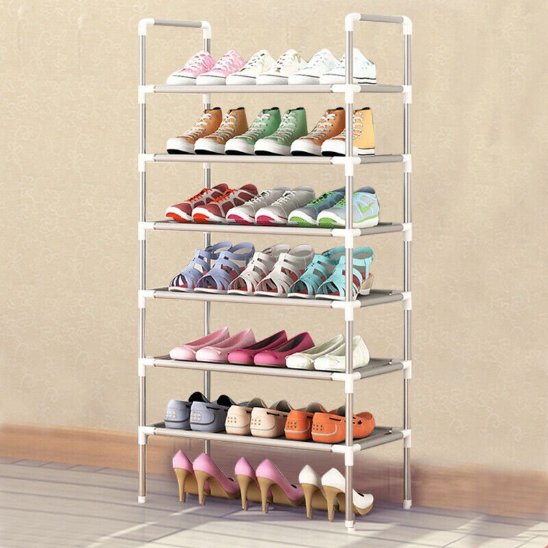6 Tier Stackable Shoe Storage Rack Stand Shelf Stand Holder Space Saving 18Pairs