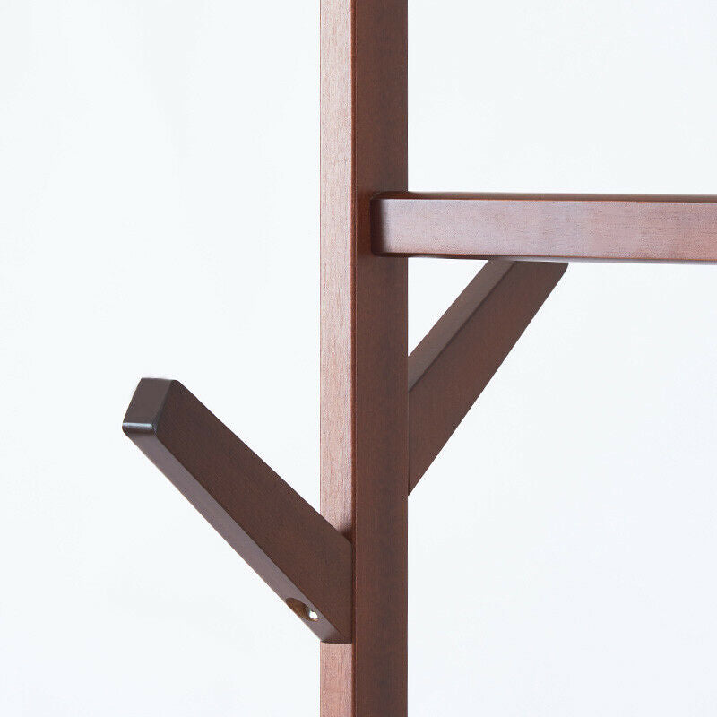 Clothes Rail Rack Wooden Garment Coat Stand Hanging Storage Organizer On Wheels