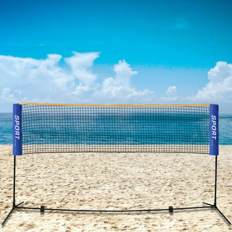 16FT Portable Volleyball Tennis Net Badminton Stand Set Poles Stand Frame & Bag