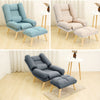 Upholstered Velvet Single Sleeper Sofa Recliner Home Cinema Armchair with Stool