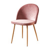 2 Pcs Pink Velvet Dining Chairs Make Up Chair Padded Seat Dining Room Kitchen BN