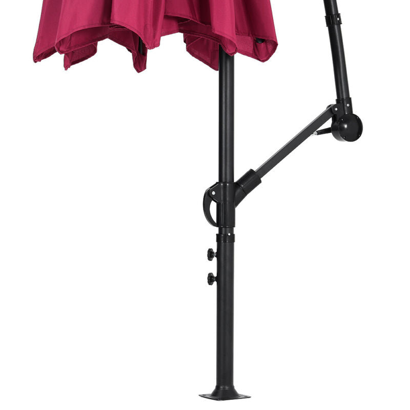 3M Banana Cantilever Umbrella Garden Parasol Hanging Tilt Crank Weight Base Set