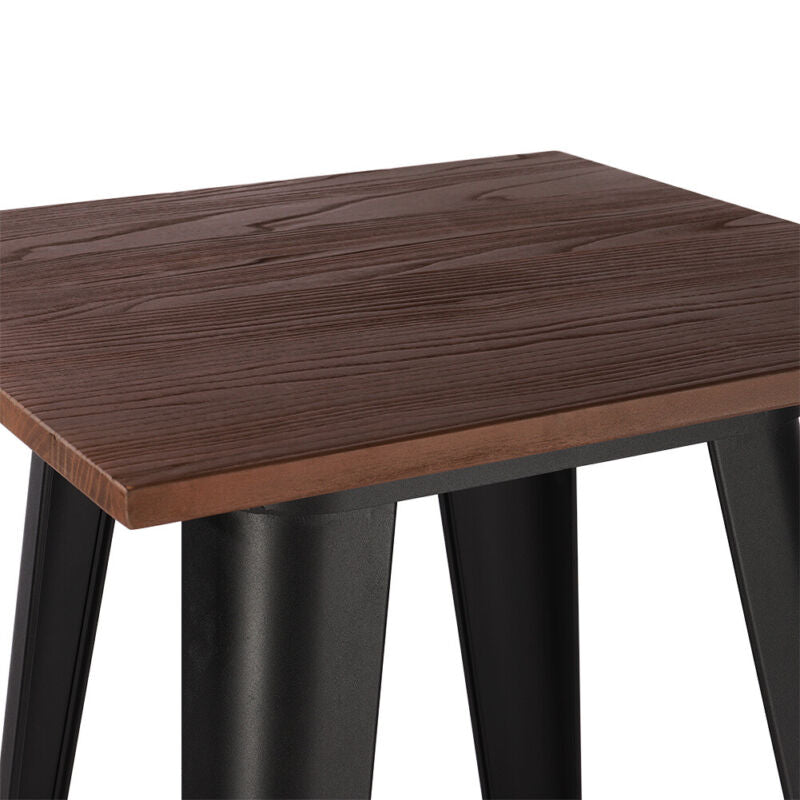 Wood Top Industrial Retro Iron Bar Table And 2/4 Seater Stool Set Kitchen Dining